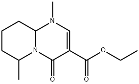 4H-Pyrido(1,2-a)pyrimidine-3-carboxylic acid, 1,6,7,8,9,9a-hexahydro-1 ,6-dimethyl-4-oxo-, ethyl ester Struktur