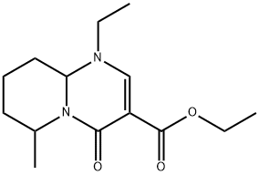 1-Ethyl-6-methyl-4-oxo-1,6,7,8,9,9a-hexahydro-4H-pyrido[1,2-a]pyrimidine-3-carboxylic acid ethyl ester Struktur