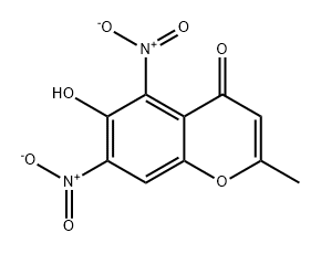 6-Hydroxy-2-methyl-5,7-dinitro-4H-1-benzopyran-4-one Struktur