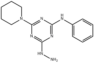 4-hydrazinyl-N-phenyl-6-(piperidin-1-yl)-1,3,5-triazin-2-aMine Struktur