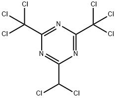 2-(Dichloromethyl)-4,6-bis(trichloromethyl)-1,3,5-triazine Struktur