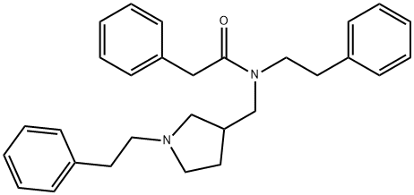 N-(2-Phenylethyl)-N-[[1-(2-phenylethyl)pyrrolidin-3-yl]methyl]-2-phenylacetamide Struktur