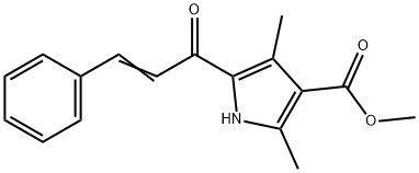 1H-Pyrrole-3-carboxylicacid,2,4-dimethyl-5-(1-oxo-3-phenyl-2-propenyl)-,methylester(9CI) Struktur