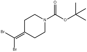 TERT-BUTYL 4-(DIBROMOMETHYLENE)PIPERIDINE-1-CARBOXYLATE Struktur