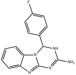 4-(4-FLUOROPHENYL)-1,4-DIHYDRO[1,3,5]TRIAZINO[1,2-A][1,3]BENZIMIDAZOL-2-AMINE Struktur