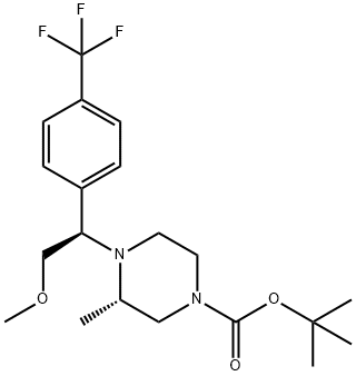 (S)-tert-butyl 4-((R)-2-Methoxy-1-(4-(trifluoroMethyl)phenyl)ethyl)-3-Methylpiperazine-1-carboxylate Struktur