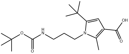 1-{3-[(TERT-BUTOXYCARBONYL)AMINO]PROPYL}-5-(TERT-BUTYL)-2-METHYL-1H-PYRROLE-3-CARBOXYLIC ACID Struktur