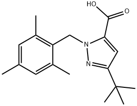 3-(TERT-BUTYL)-1-(MESITYLMETHYL)-1H-PYRAZOLE-5-CARBOXYLIC ACID Struktur