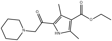 1H-Pyrrole-3-carboxylicacid,2,4-dimethyl-5-(1-piperidinylacetyl)-,ethylester(9CI) Struktur