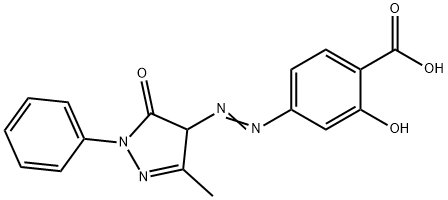 4-[(3-Methyl-5-oxo-1-phenyl-2-pyrazolin-4-yl)azo]salicylic acid Struktur