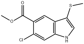 Methyl 6-chloro-3-(Methylthio)-1H-indole-5-carboxylate Struktur