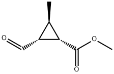 Cyclopropanecarboxylic acid, 2-formyl-3-methyl-, methyl ester, (1S,2R,3R)- (9CI) Struktur