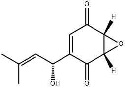 (1S,6R)-3-[(R)-1-Hydroxy-3-methyl-2-butenyl]-7-oxabicyclo[4.1.0]hept-3-ene-2,5-dione Struktur