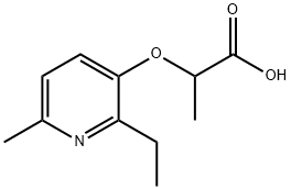 Propanoic acid, 2-[(2-ethyl-6-methyl-3-pyridinyl)oxy]- (9CI) Struktur