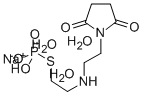 Succinimide, N-(2-(2-mercaptoethylamino)ethyl)-, monosodium phosphorot hioate (ester), trihydrate Struktur