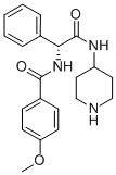 (ALPHA-R)-ALPHA-[(4-METHOXYBENZOYL)AMINO]-N-4-PIPERIDINYL-BENZENEACETAMIDE Struktur