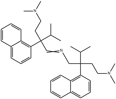 N-[4-(Dimethylamino)-2-isopropyl-2-(1-naphtyl)butylidene]-2-isopropyl-N',N'-dimethyl-2-(1-naphtyl)-1,4-butanediamine Struktur