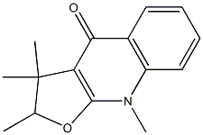 (-)-3,9-Dihydro-2,3,3,9-tetramethylfuro[2,3-b]quinoline-4(2H)-one Struktur