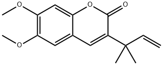 3-(1,1-Dimethyl-2-propenyl)-6,7-dimethoxy-2H-1-benzopyran-2-one Struktur