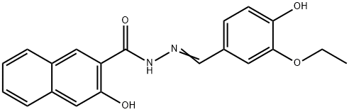 N'-(3-ethoxy-4-hydroxybenzylidene)-3-hydroxy-2-naphthohydrazide Struktur