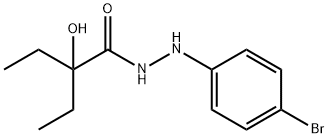 2-Ethyl-2-hydroxybutyric acid 2-(p-bromophenyl)hydrazide Struktur