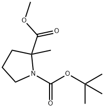 1-tert-Butyl 2-methyl 2-methylpyrrolidine-1,2-dicarboxylate Struktur