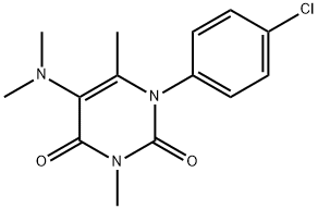 2,4(1H,3H)-Pyrimidinedione, 1-(p-chlorophenyl)-3,6-dimethyl-5-dimethyl amino- Struktur