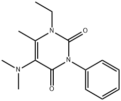 5-(Dimethylamino)-1-ethyl-6-methyl-3-phenyluracil Struktur