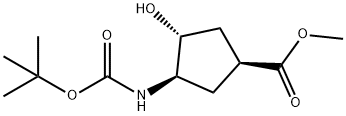 (1R,2R,4S)-N-BOC-1-AMINO-2-HYDROXYCYCLO-PENTANE-4-CARBOXYLIC ACID METHYL ESTER Struktur