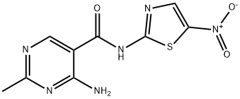 4-Amino-2-methyl-N-(5-nitro-2-thiazolyl)-5-pyrimidinecarboxamide Struktur