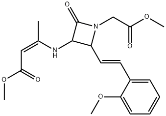 1-AZETIDINEACETIC ACID, 3-[[(1Z)-3-METHOXY-1-METHYL-3-OXO-1-PROPENYL]AMINO]-2-[(1E)-2-(2-METHOXYPHENYL)ETHENYL]-4-OXO-METHYL ESTER Struktur