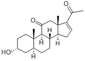 16,(5alpha)-Pregnen-3-alpha-ol-11,20-dione Struktur