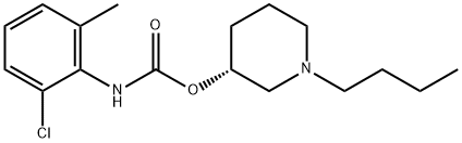 N-(2-Chloro-6-methylphenyl)carbamic acid [3R,(+)]-1-butyl-3-piperidinyl ester Struktur