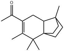 1-[(1,2,3,4,7,7a-Hexahydro-1,4,4,5-tetramethyl-1,3a-ethano-3aH-inden)-6-yl]ethanone Struktur