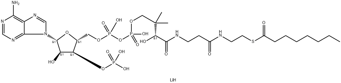 octanoyl coenzyme a lithium salt hydrate Struktur