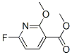 3-Pyridinecarboxylicacid,6-fluoro-2-methoxy-,methylester(9CI) Struktur