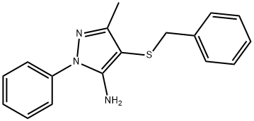 1-Phenyl-3-methyl-4-benzylthio-5-aminopyrazole Struktur