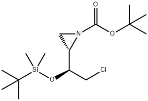 N-t-Boc-2S-1S-butyldimethylsilyloxy-2-chloroethyl)aziridine Struktur