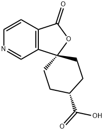 trans-1'-Oxo-spiro[cyclohexane-1,3'(1'H)-furo[3,4-c]pyridine]-4-carboxylic acid Struktur