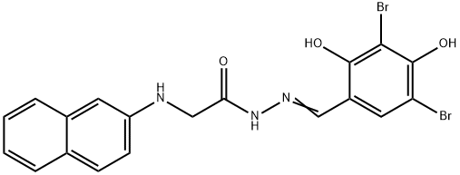 (NAPHTHALEN-2-YLAMINO)-ACETIC ACID (3,5-DIBROMO-2,4-DIHYDROXY-BENZYLIDENE)-HYDRAZIDE Structure