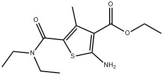 2-AMINO-5-DIETHYLCARBAMOYL-4-METHYL-THIOPHENE-3-CARBOXYLIC ACID ETHYL ESTER Struktur