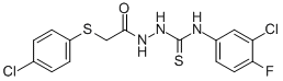 N-(3-CHLORO-4-FLUOROPHENYL)-2-(2-[(4-CHLOROPHENYL)SULFANYL]ACETYL)-1-HYDRAZINECARBOTHIOAMIDE Struktur