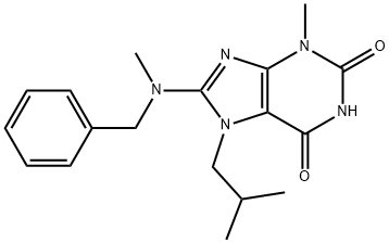 8-[benzyl(methyl)amino]-7-isobutyl-3-methyl-3,7-dihydro-1H-purine-2,6-dione Struktur