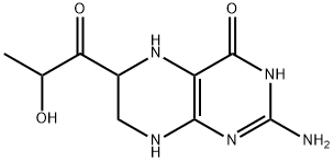 2-amino-6-(2-hydroxypropanoyl)-5,6,7,8-tetrahydro-1H-pteridin-4-one Struktur