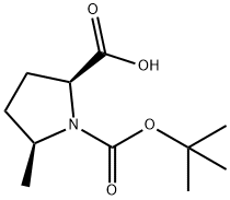 (2S,5S)-N-Boc-5-甲基吡咯烷-2-甲酸, 334769-80-1, 結(jié)構(gòu)式