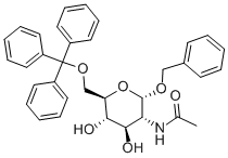 BENZYL 2-ACETAMIDO-2-DEOXY-6-O-TRIPHENYL-METHYL-ALPHA-D-GLUCOPYRANOSIDE Struktur