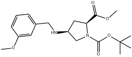 (2S,4S)-4-[[(3-Methoxyphenyl)Methyl]aMino]-1,2-pyrrolidinedicarboxylic Acid 1-(1,1-DiMethylethyl) 2-Methyl Ester Struktur