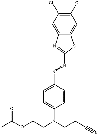 Propanenitrile, 3-[[2-(acetyloxy)ethyl][4- [(5,6-dichloro-2-benzothiazolyl)azo]phenyl]amino ]- Struktur