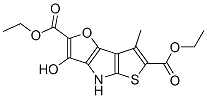 4H-Furo[3,2-b]thieno[3,2-d]pyrrole-2,6-dicarboxylic  acid,  3-hydroxy-7-methyl-,  diethyl  ester  (9CI) Struktur