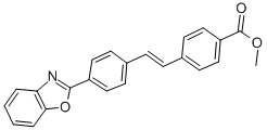 methyl 4-[2-[4-(2-benzoxazoleyl)phenyl]vinyl]benzoate Struktur